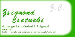 zsigmond csetneki business card